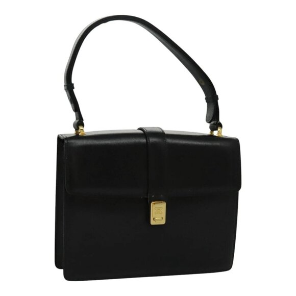 CELINE Shoulder Bag Leather Black Gold Auth ar12705 - Picture 1 of 16